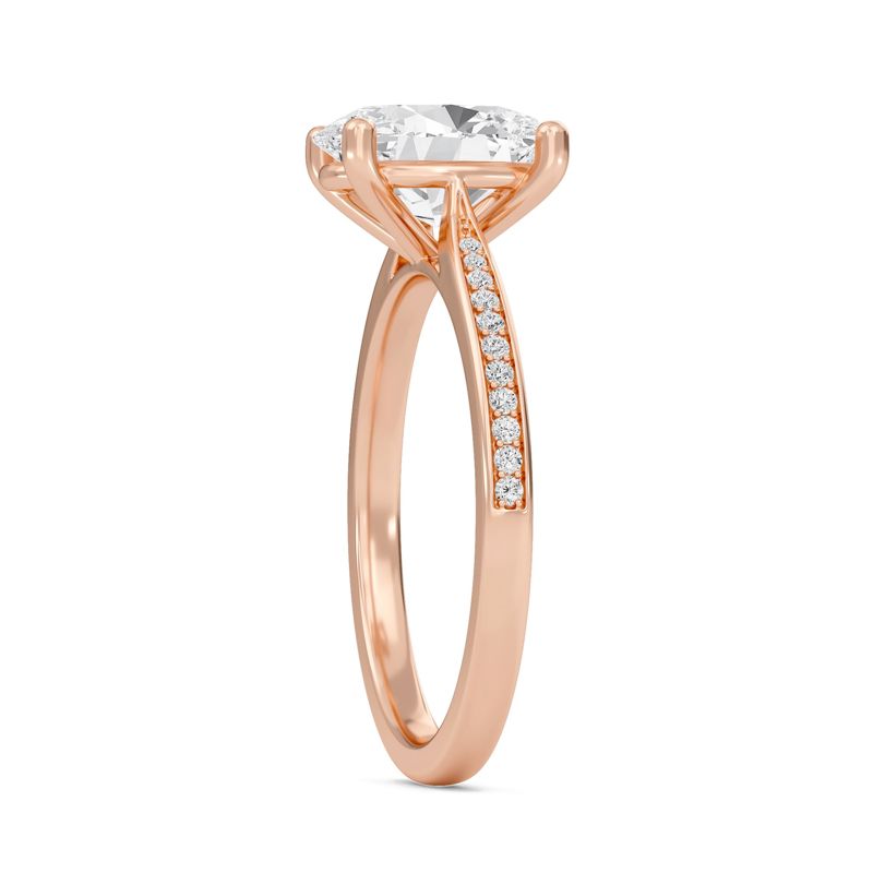 Oval Cathedral Pave Adorned Engagement Ring