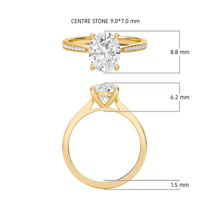 Oval Cathedral Pave Adorned Engagement Ring