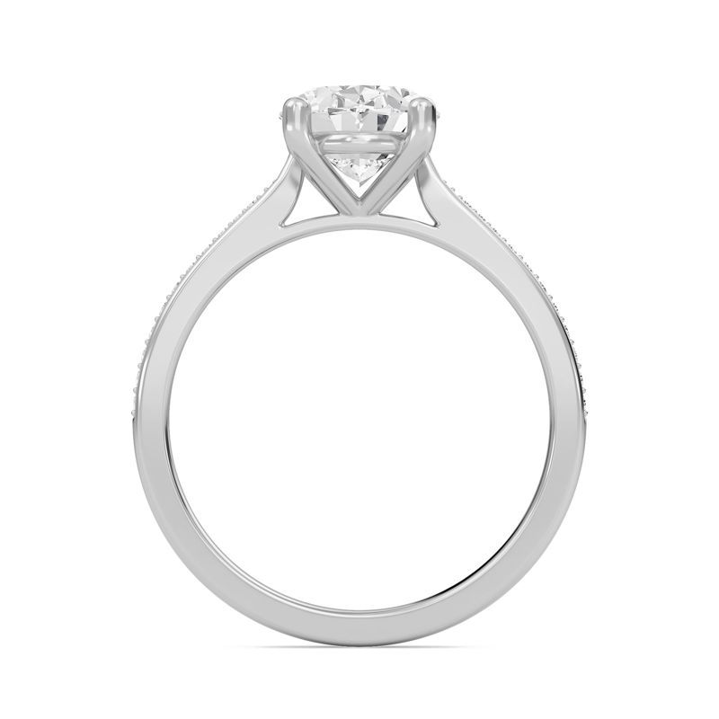 Oval Cathedral Pave Adorned Engagement Ring