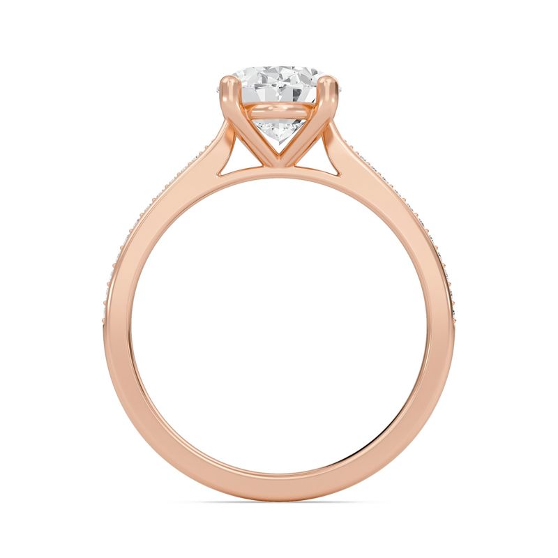Oval Cathedral Pave Adorned Engagement Ring