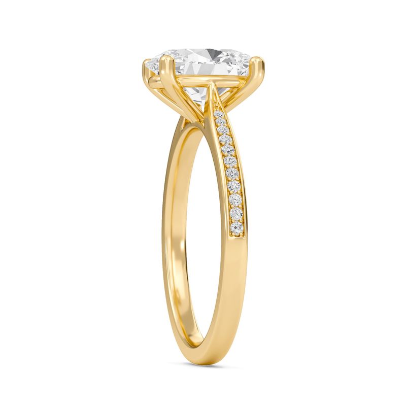 Oval Cathedral Pave Adorned Engagement Ring