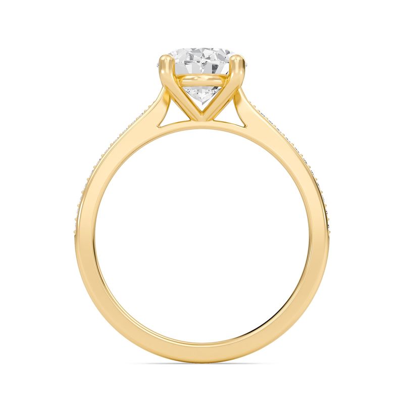 Oval Cathedral Pave Adorned Engagement Ring