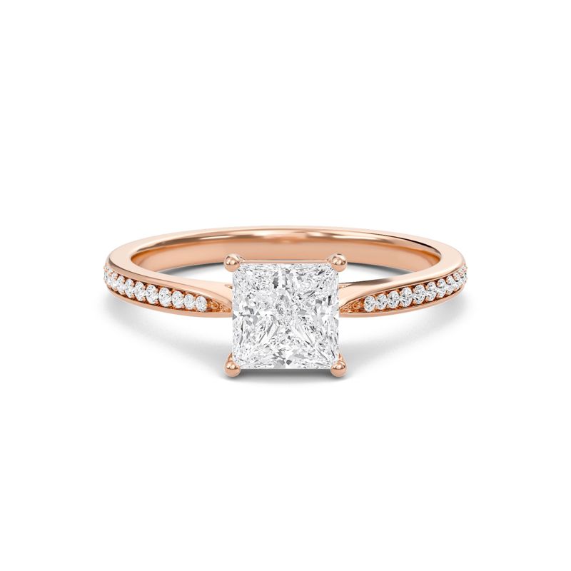 Princess Cathedral Pave Adorned Engagement Ring