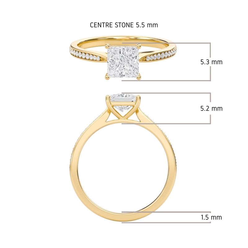 Princess Cathedral Pave Adorned Engagement Ring