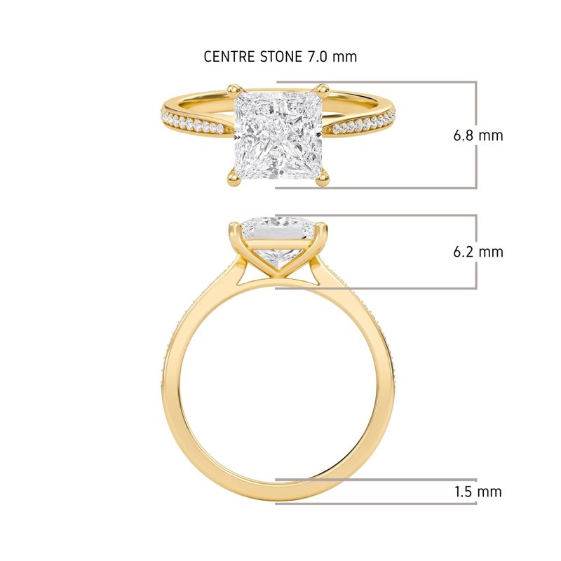 Princess Cathedral Pave Adorned Engagement Ring