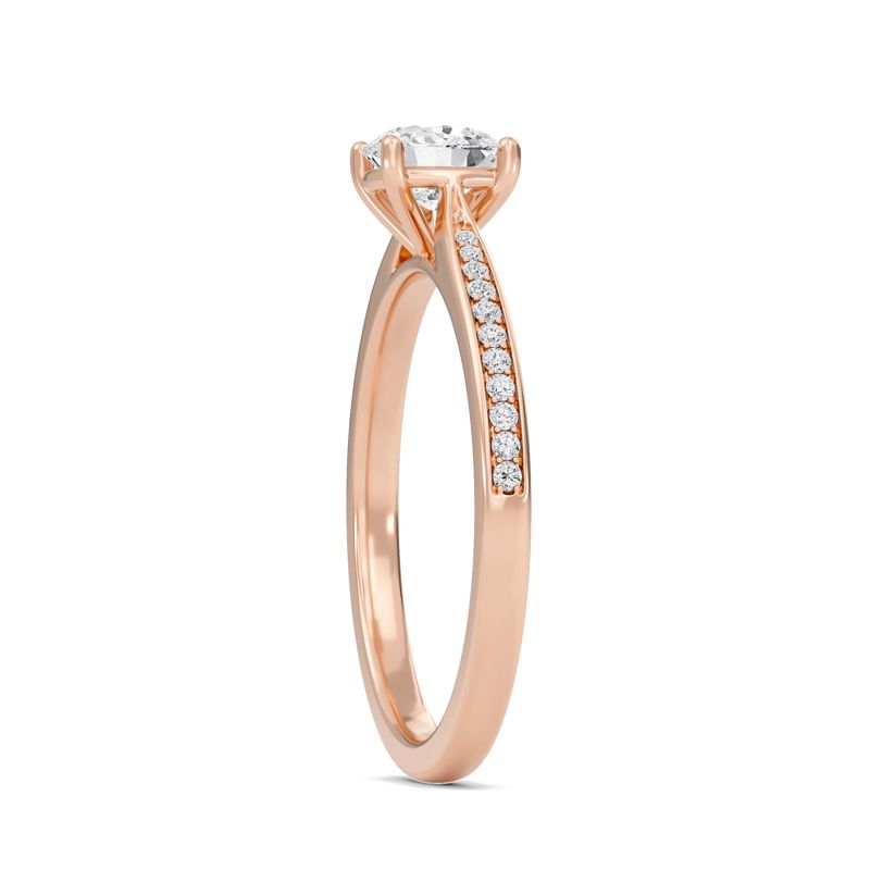 Cushion Cathedral Pave Adorned Engagement Ring