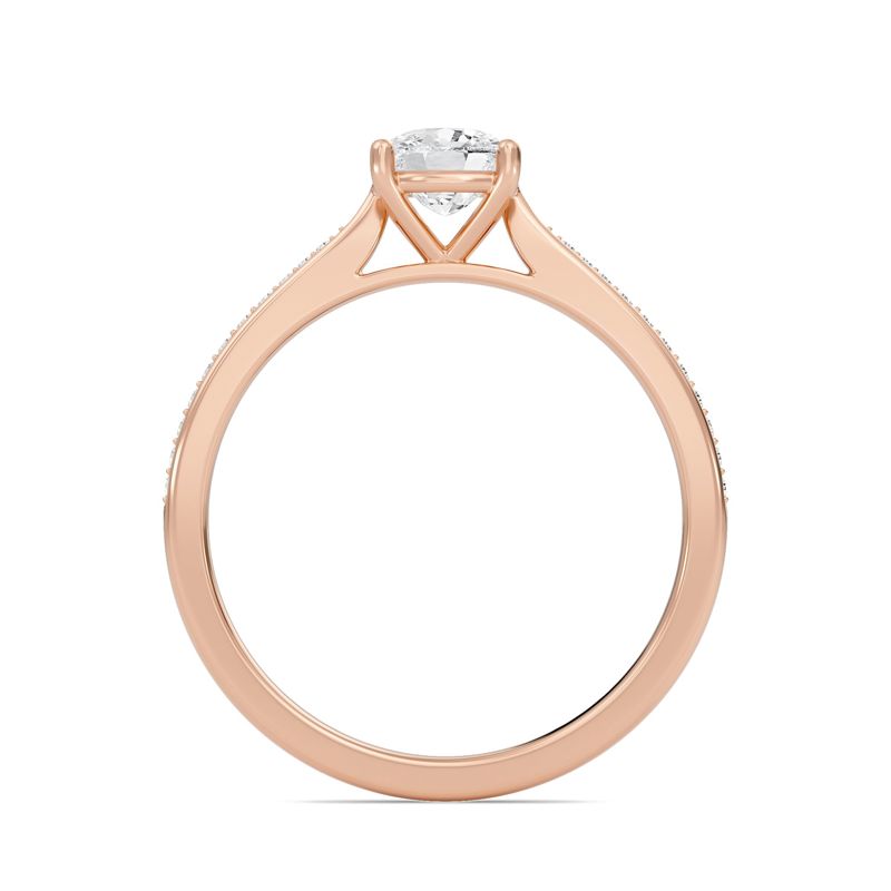 Cushion Cathedral Pave Adorned Engagement Ring
