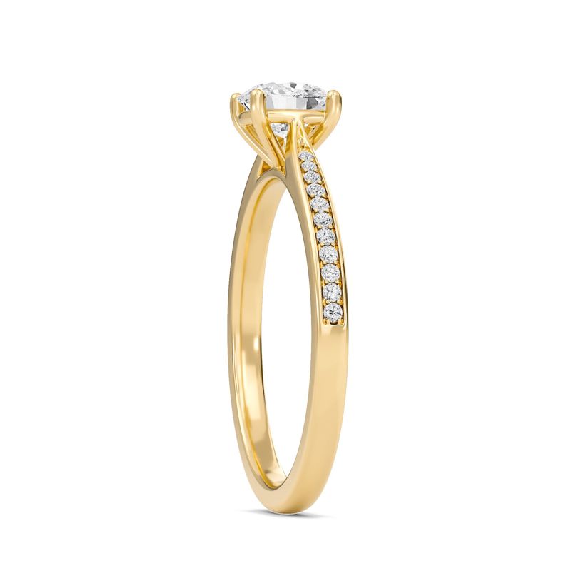 Cushion Cathedral Pave Adorned Engagement Ring