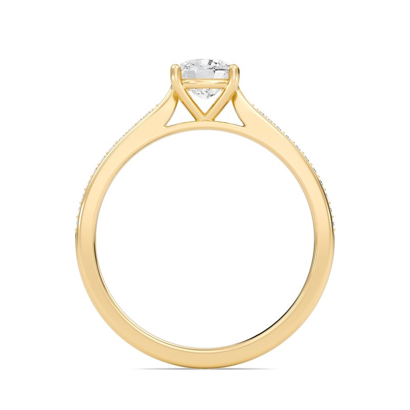 Cushion Cathedral Pave Adorned Engagement Ring