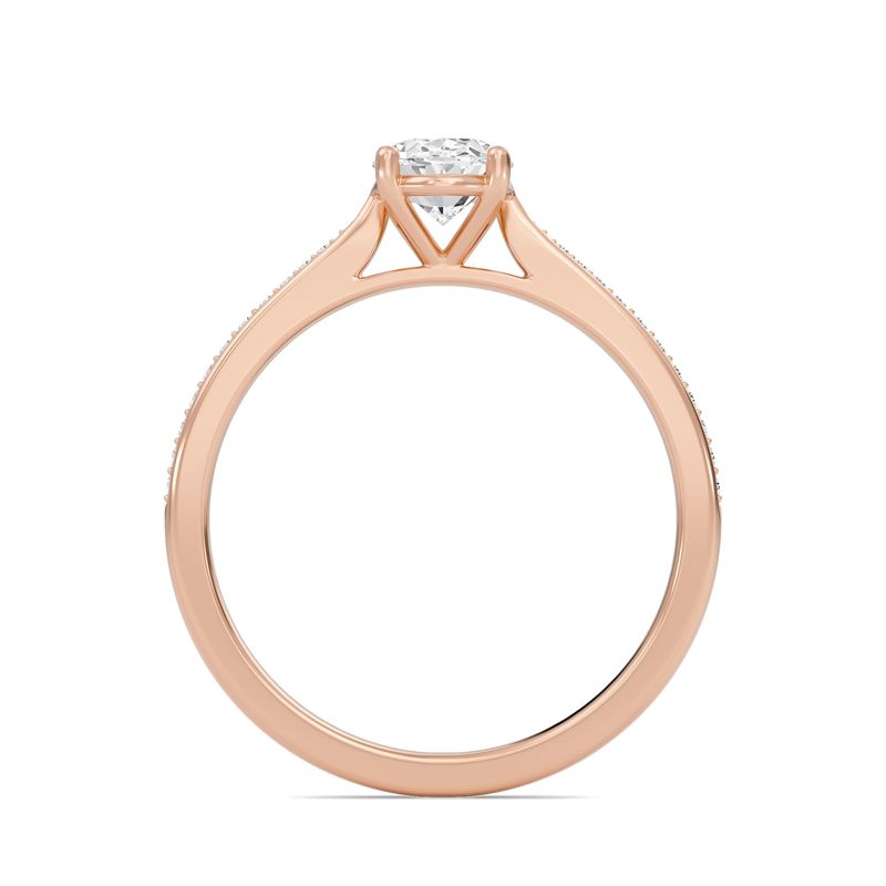 Oval Cathedral Pave Adorned Engagement Ring