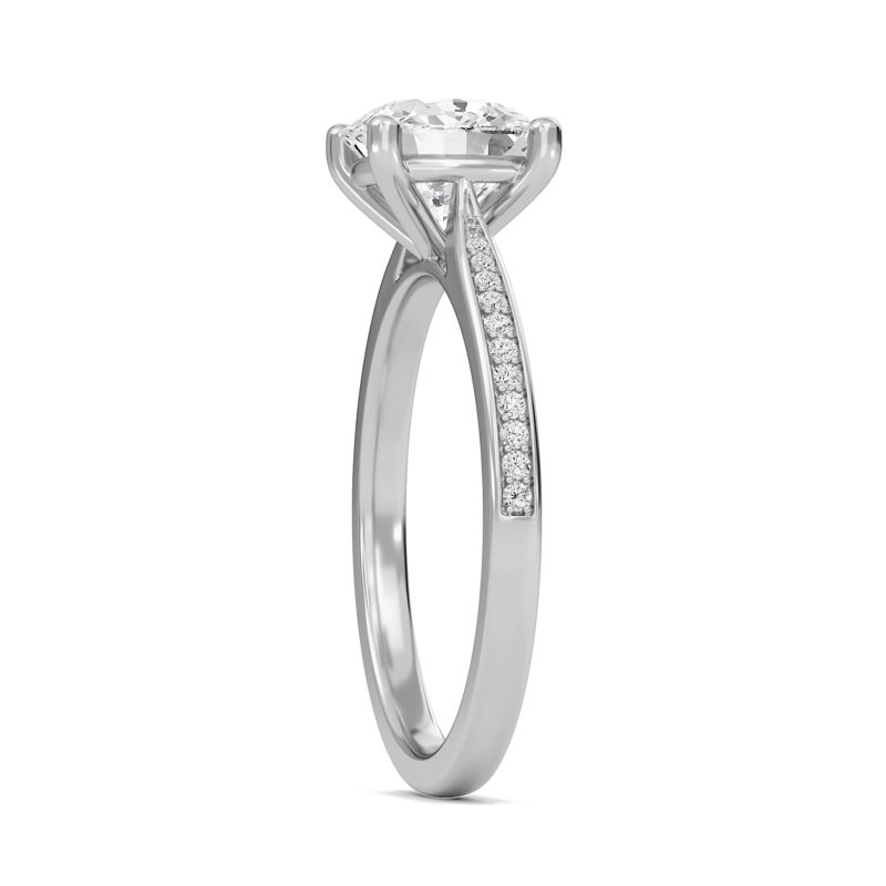 Cushion Cathedral Pave Adorned Engagement Ring