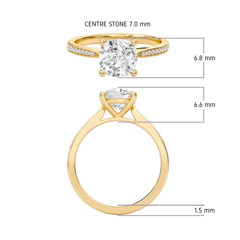 Cushion Cathedral Pave Adorned Engagement Ring