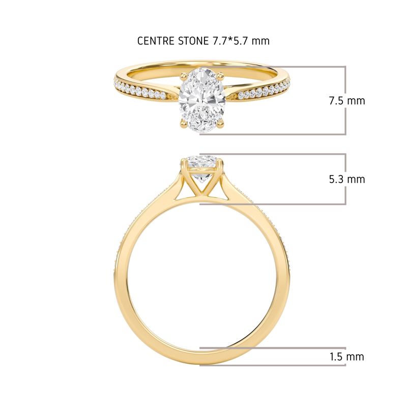 Oval Cathedral Pave Adorned Engagement Ring