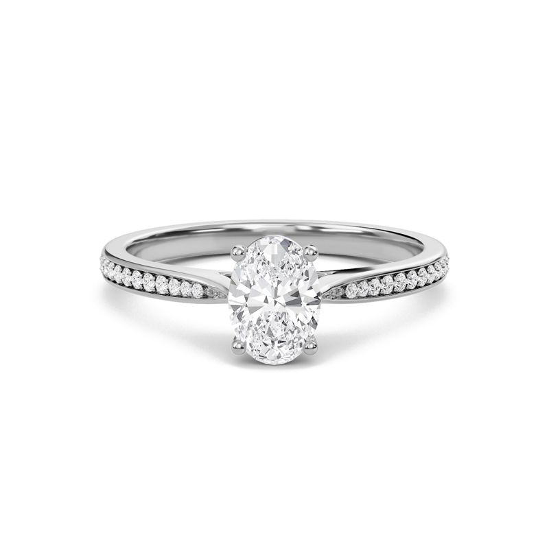 Oval Cathedral Pave Adorned Engagement Ring