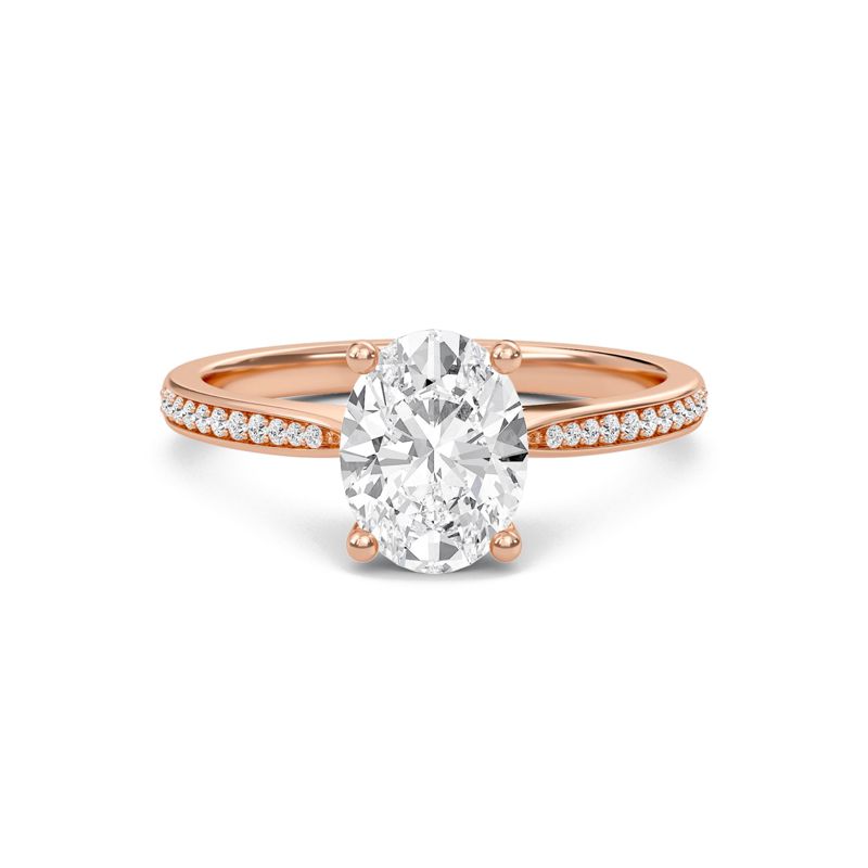 Oval Cathedral Pave Adorned Engagement Ring