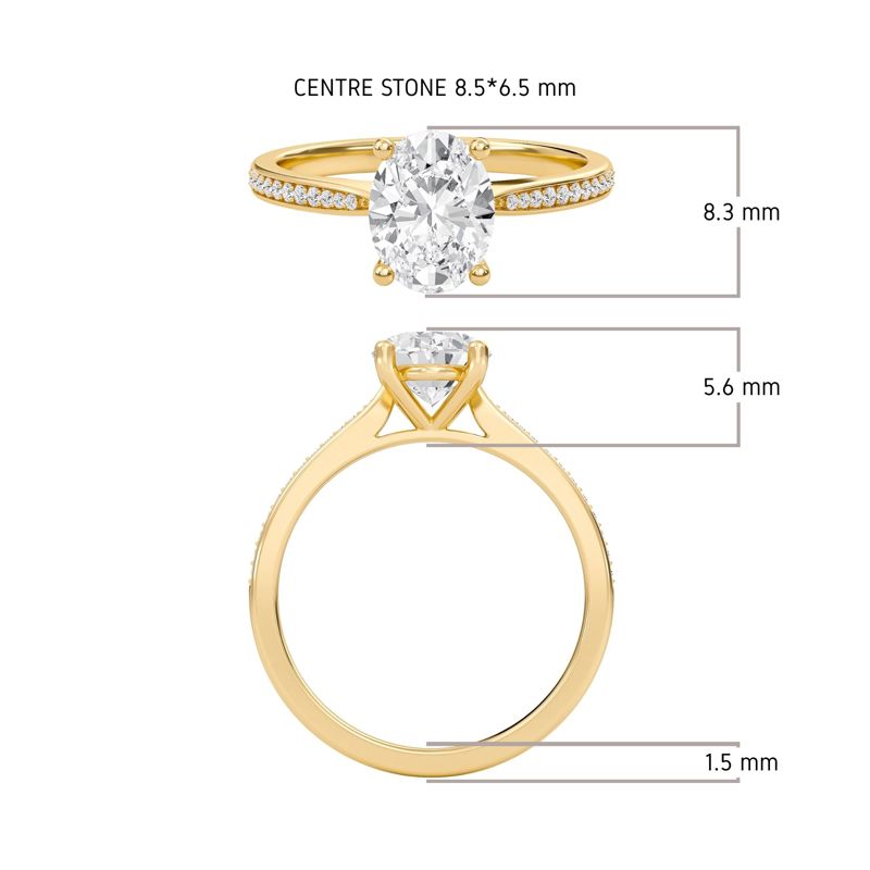 Oval Cathedral Pave Adorned Engagement Ring