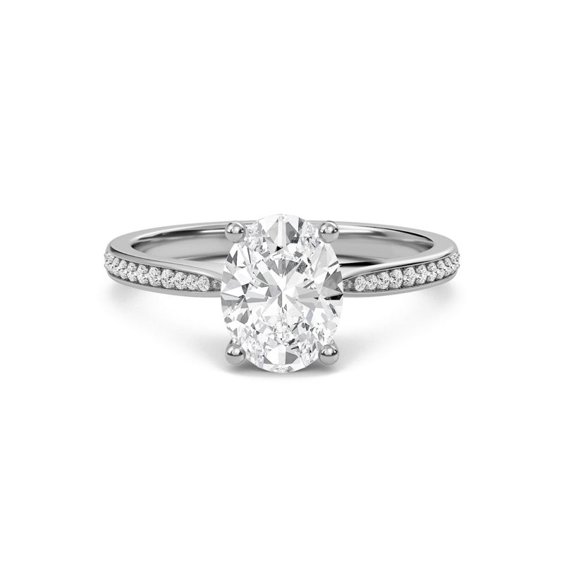 Oval Cathedral Pave Adorned Engagement Ring