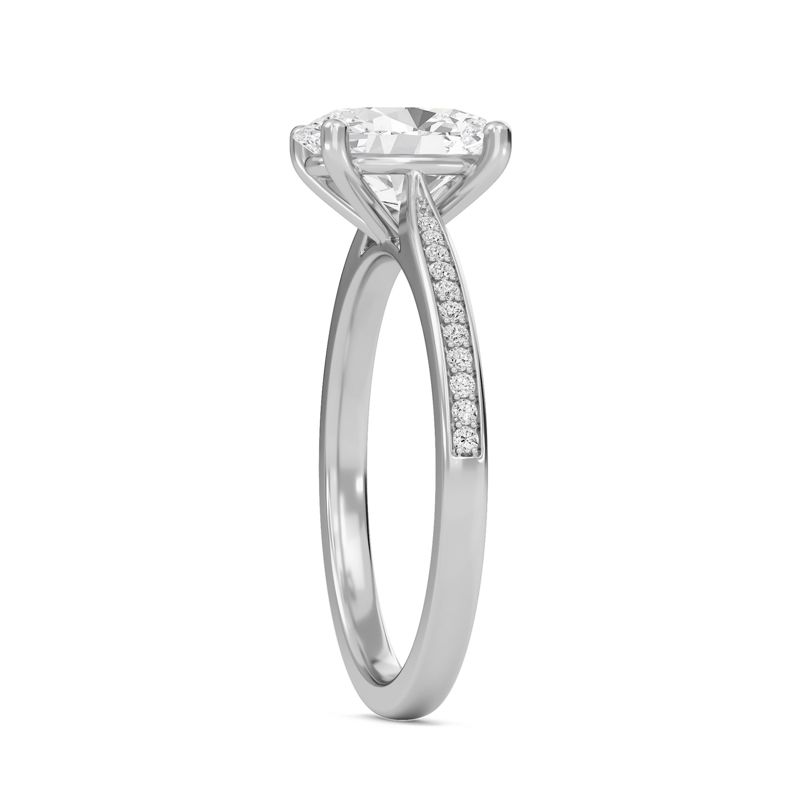 Oval Cathedral Pave Adorned Engagement Ring