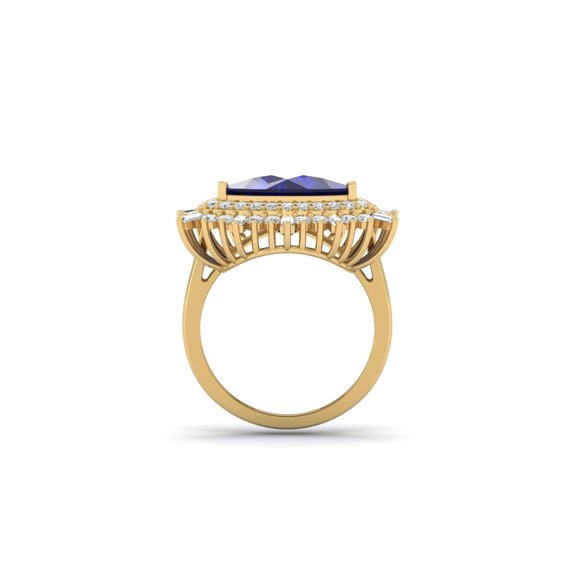 Epitome Luxe Labs Azure Empress Ring in 14kt Yellow Gold