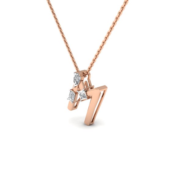 "M" Alphabet Diamond Pendant