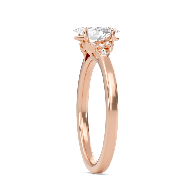 Epitome Luxe Labs Marquise Dazzling Cluster Engagement Ring in 14kt Rose Gold
