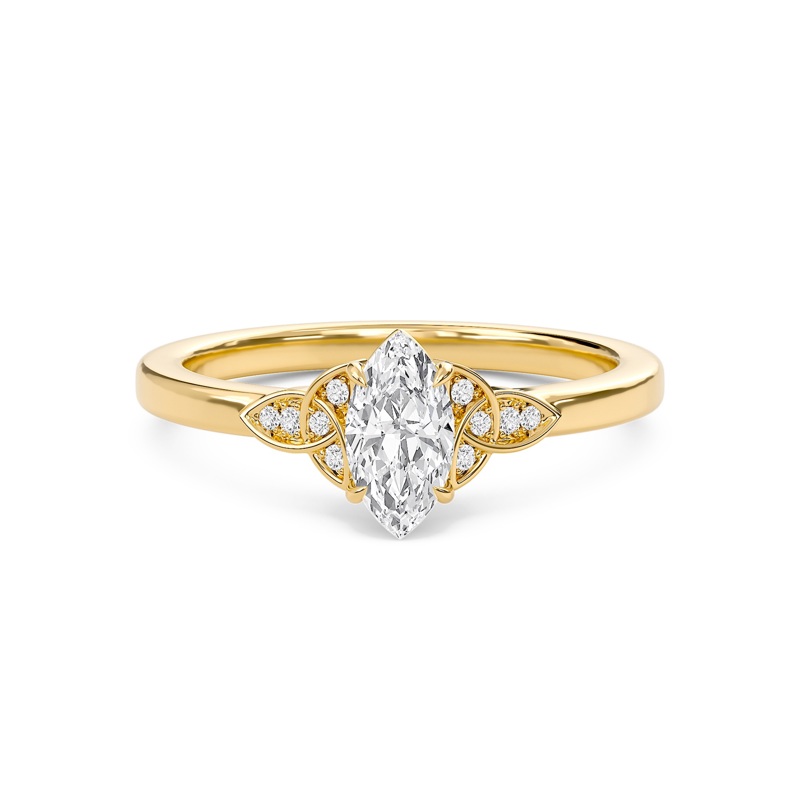 Epitome Luxe Labs Marquise Dazzling Cluster Engagement Ring in 14kt Yellow Gold