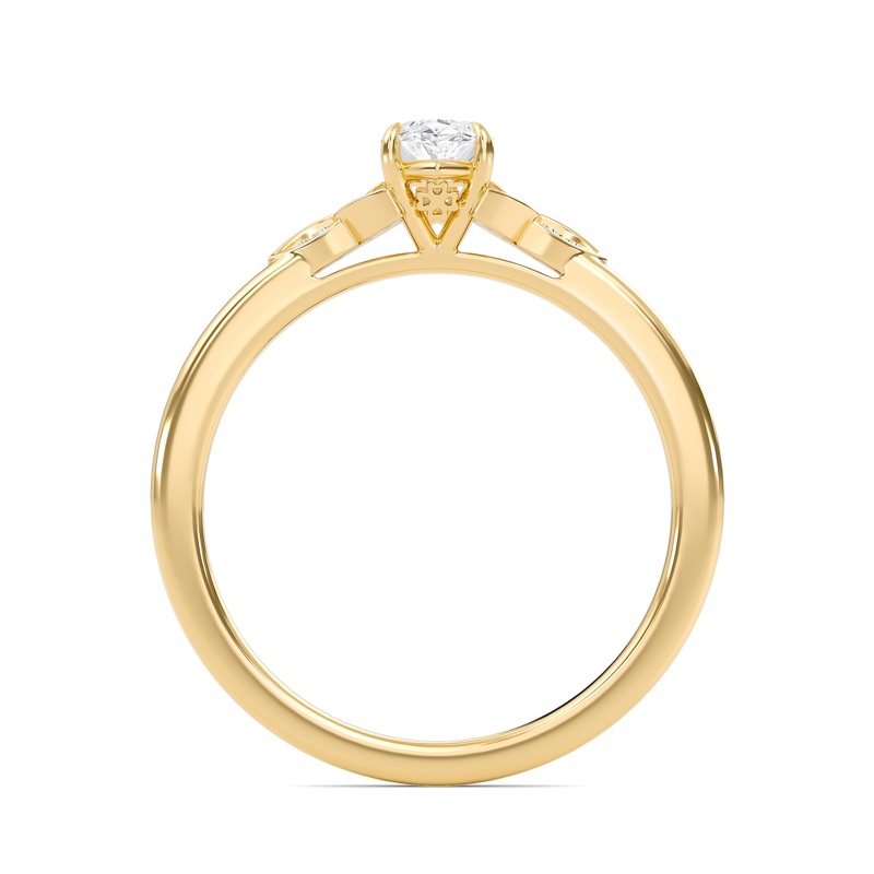Epitome Luxe Labs Marquise Dazzling Cluster Engagement Ring in 14kt Yellow Gold