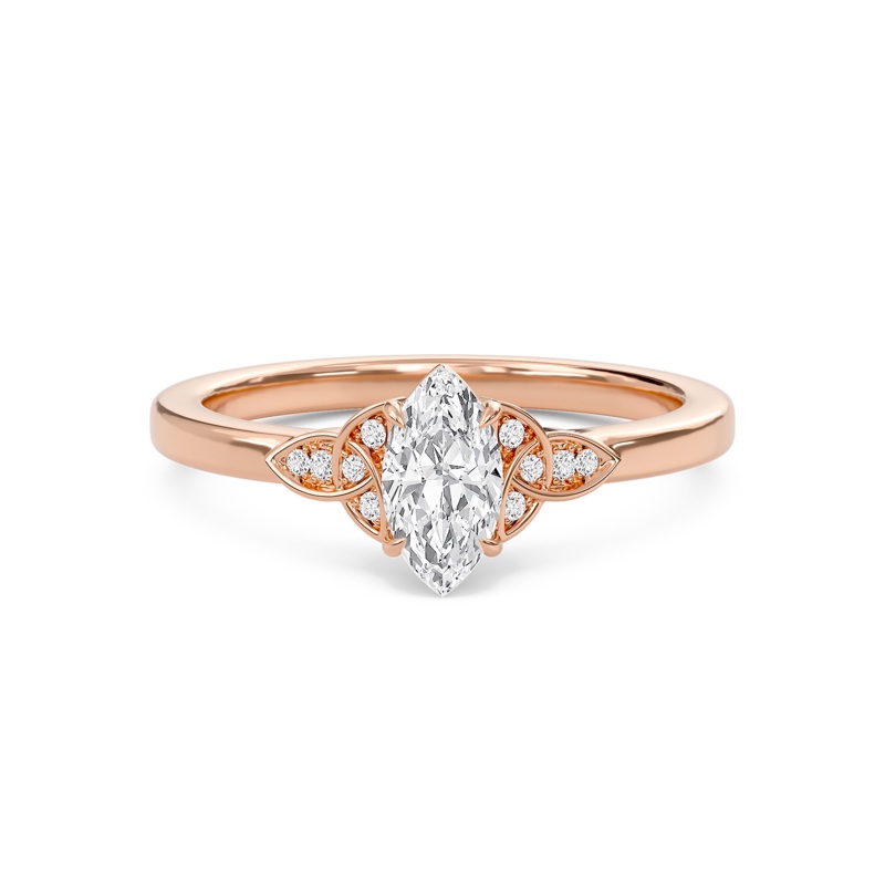 Epitome Luxe Labs Marquise Dazzling Cluster Engagement Ring in 18kt Rose Gold