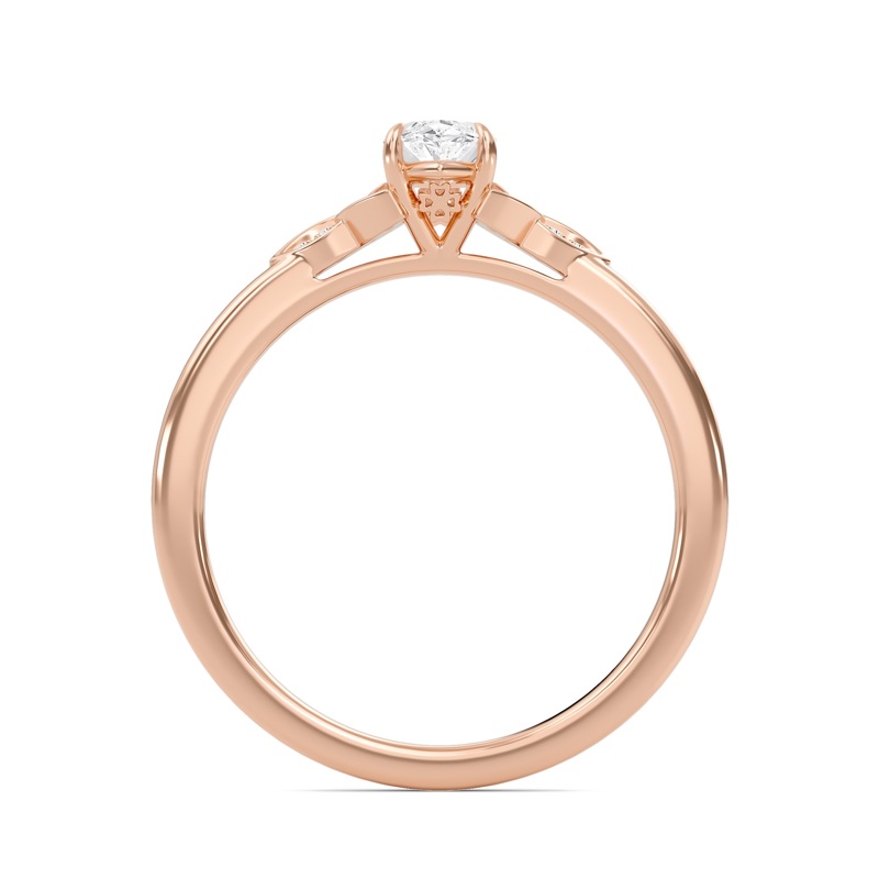 Epitome Luxe Labs Marquise Dazzling Cluster Engagement Ring in 18kt Rose Gold