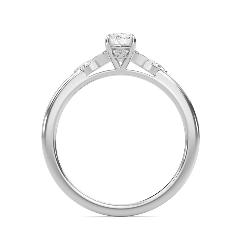 Epitome Luxe Labs Marquise Dazzling Cluster Engagement Ring in 18kt White Gold