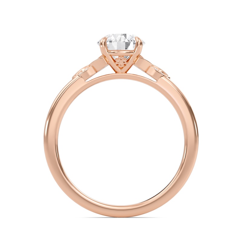 Epitome Luxe Labs Round Dazzling Cluster Engagement Ring in 18kt Rose Gold