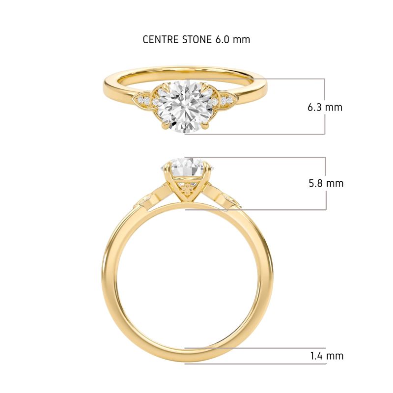 Epitome Luxe Labs Round Dazzling Cluster Engagement Ring in 18kt Rose Gold