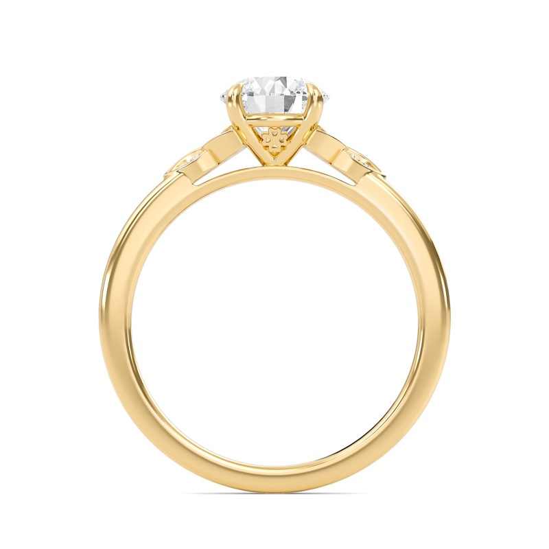 Epitome Luxe Labs Round Dazzling Cluster Engagement Ring in 18kt Yellow Gold