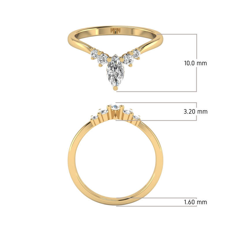 Marquise Crescent Band