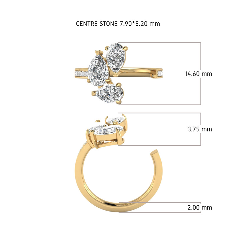 Pear Trio Ring