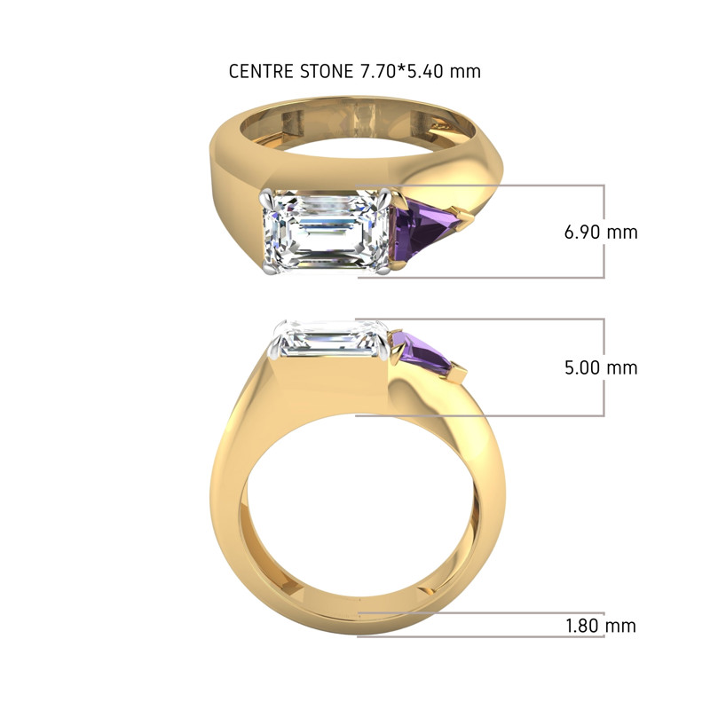 Emerald Trillion Elegant Ring